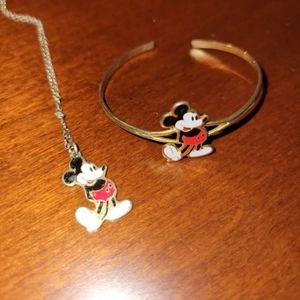 Vintage Mickey Mouse necklace and bracelet
